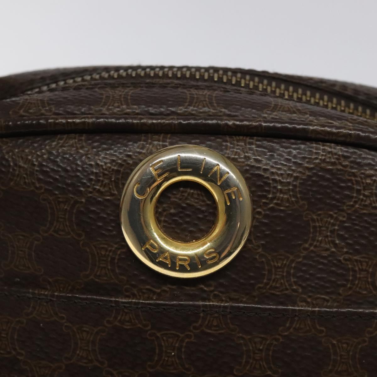 CELINE Macadam Canvas Hand Bag PVC Leather Brown Auth EC224