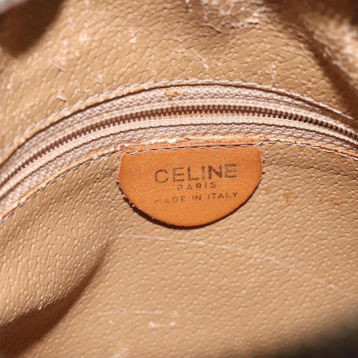 CELINE Macadam Canvas Hand Bag PVC Leather Brown Auth EC224