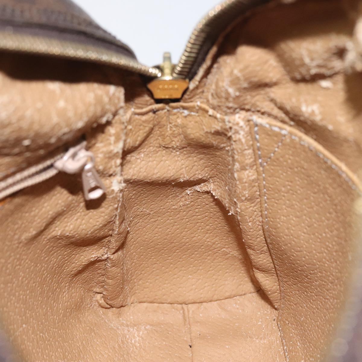 CELINE Macadam Canvas Hand Bag PVC Leather Brown Auth EC224