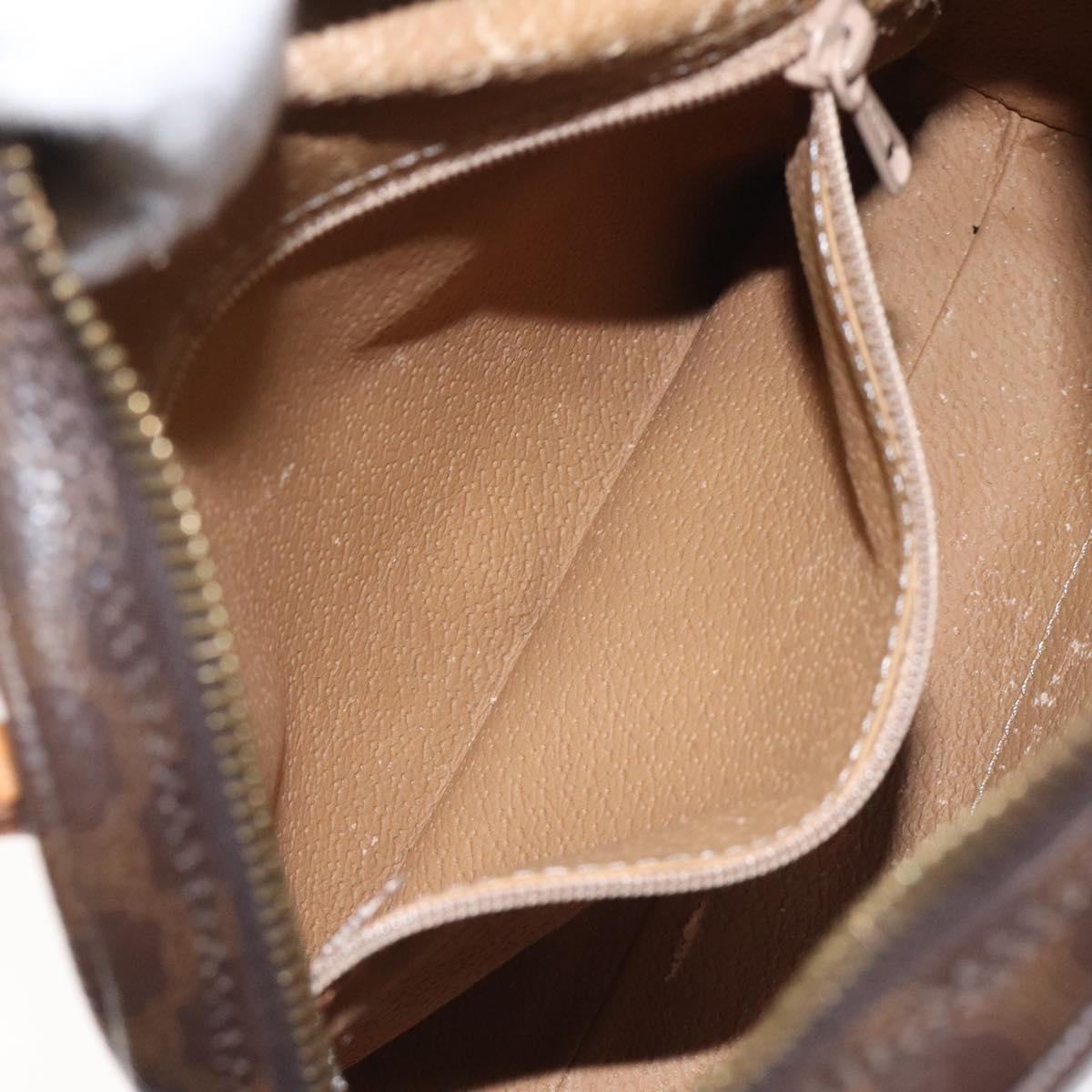 CELINE Macadam Canvas Hand Bag PVC Leather Brown Auth EC224