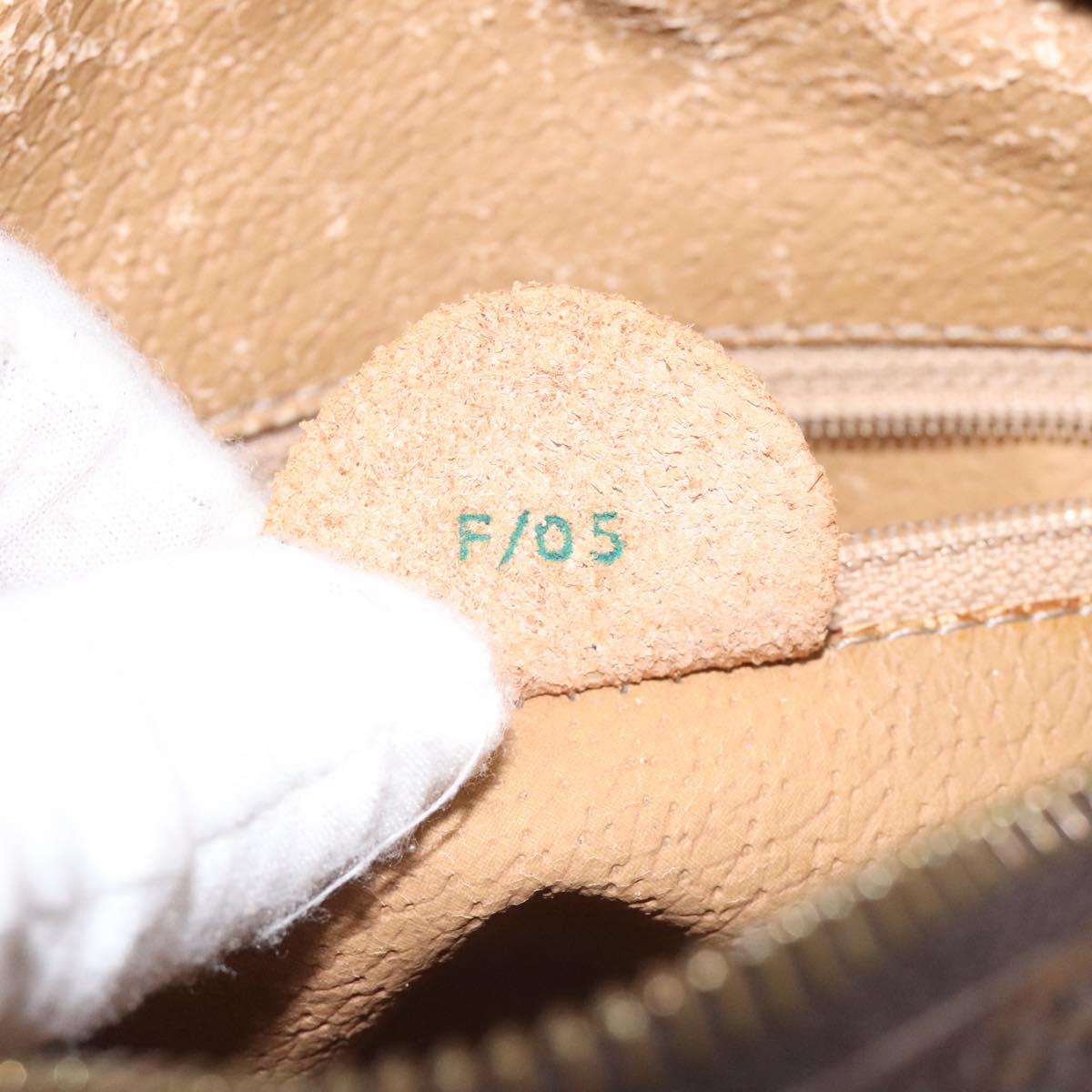 CELINE Macadam Canvas Hand Bag PVC Leather Brown Auth EC224