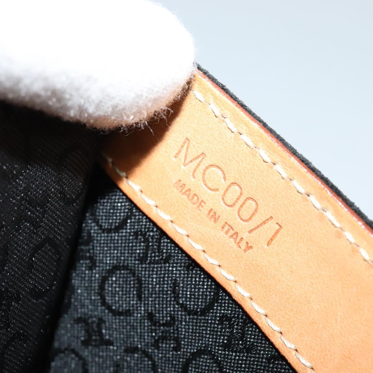 CELINE C Macadam Canvas Shoulder Bag Suede Black Auth EC226