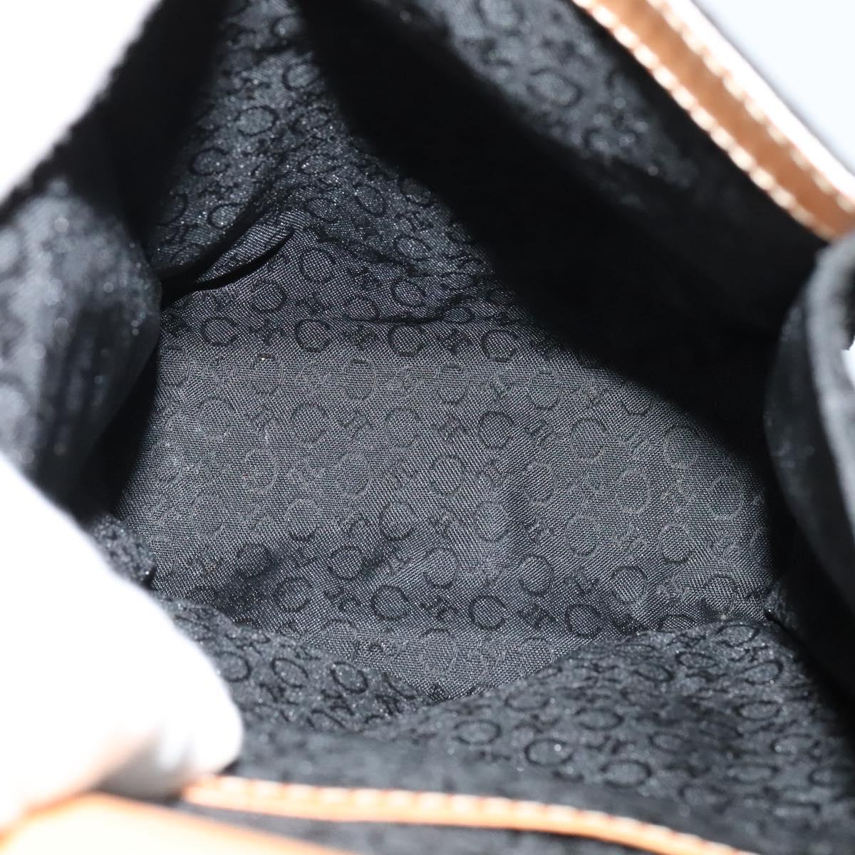 CELINE C Macadam Canvas Shoulder Bag Suede Black Auth EC226