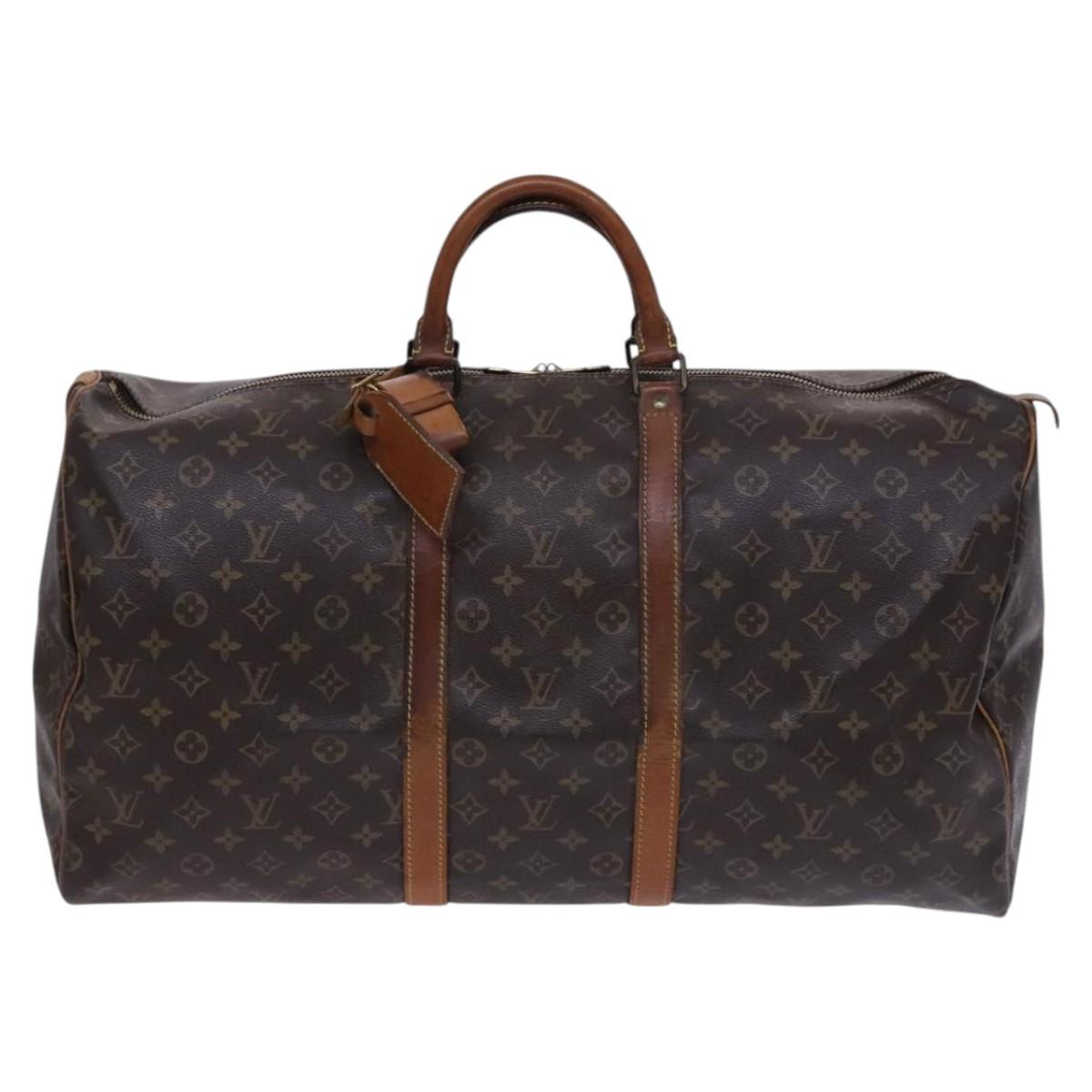 LOUIS VUITTON Monogram Keepall 55 Boston Bag M41424 LV Auth EC256