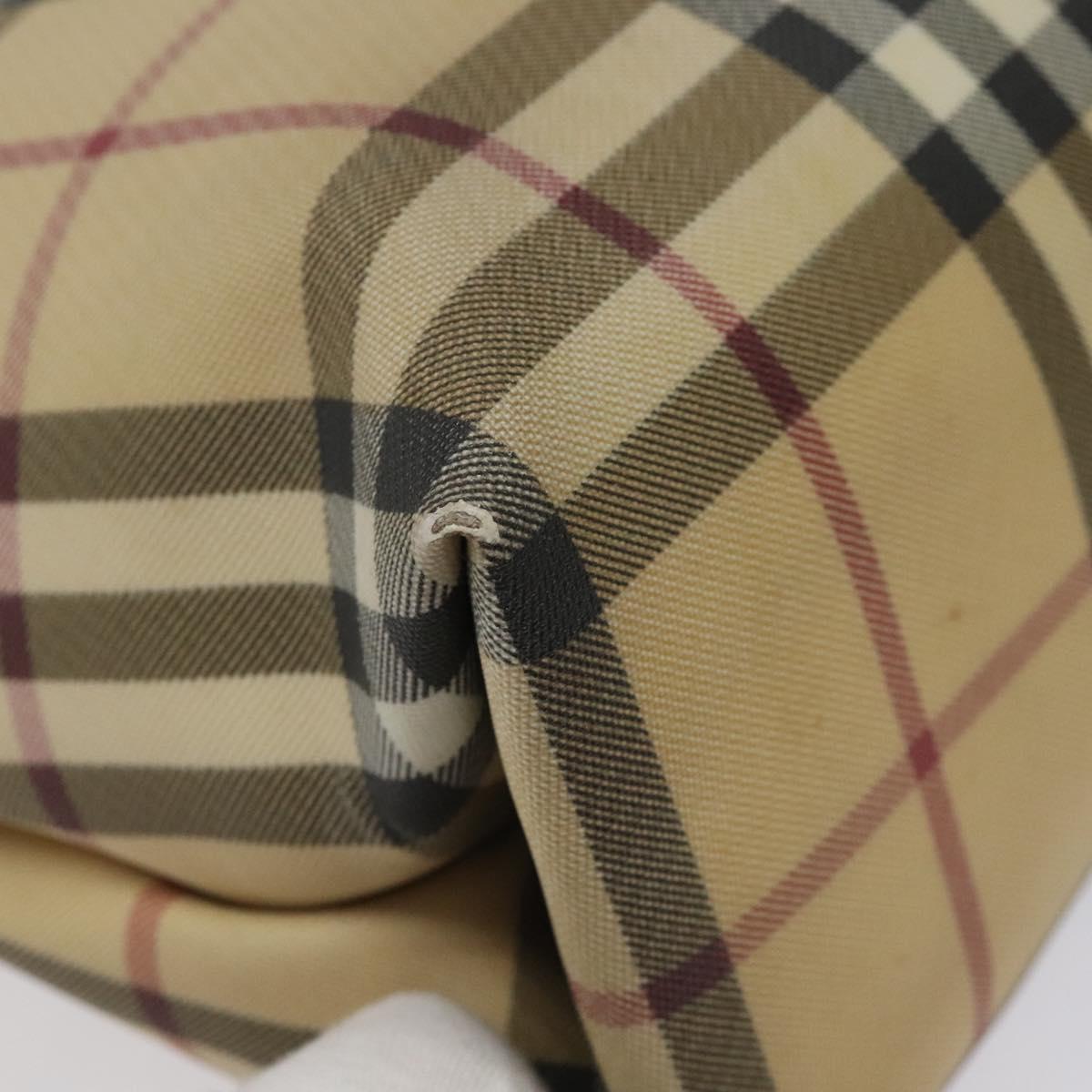 BURBERRY Nova Check Hand Bag PVC Beige Auth EC273
