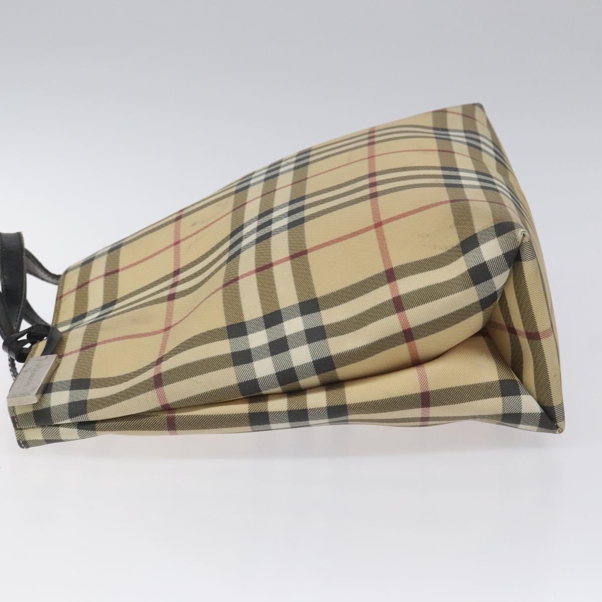 BURBERRY Nova Check Hand Bag PVC Beige Auth EC273