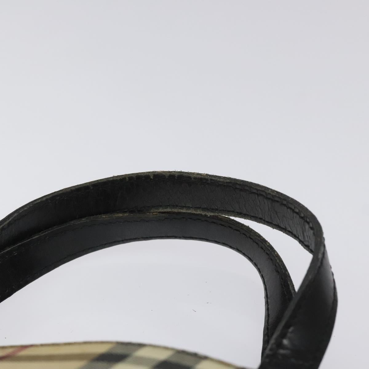 BURBERRY Nova Check Hand Bag PVC Beige Auth EC273