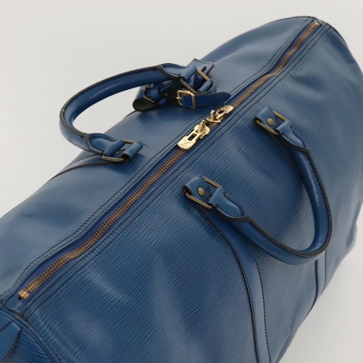 LOUIS VUITTON Epi Keepall 55 Boston Bag Toledo Blue M42955 LV Auth EC290