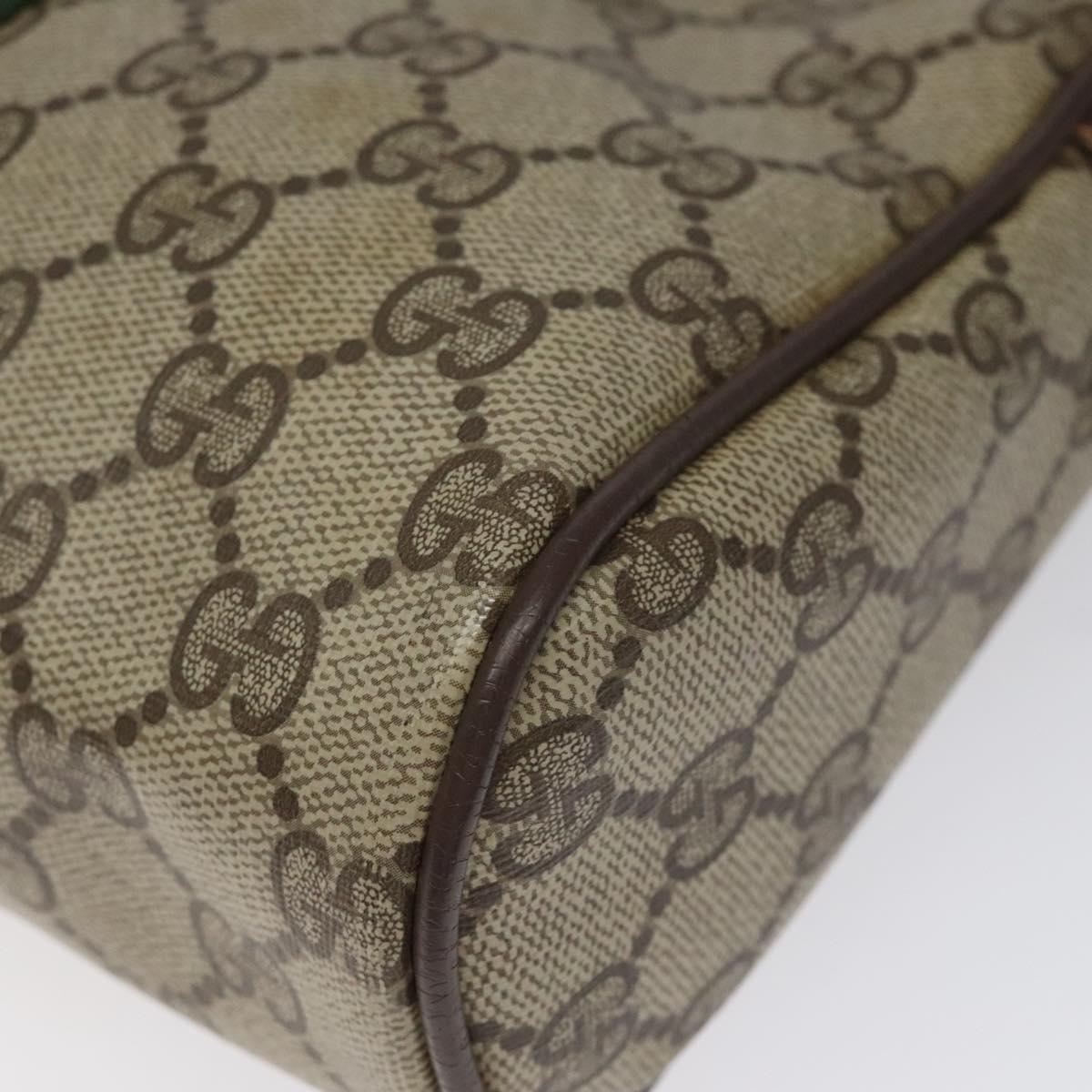 GUCCI GG Supreme Web Sherry Line Clutch Bag PVC Beige 156 01 012 Auth EC317