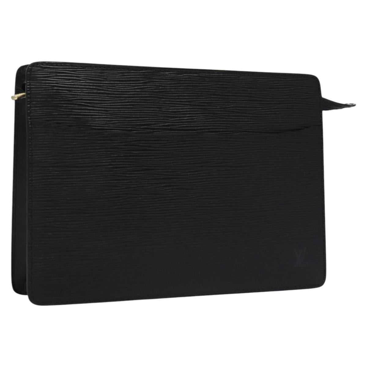 LOUIS VUITTON Epi Pochette Homme Clutch Bag Black Noir M52522 LV Auth EC319