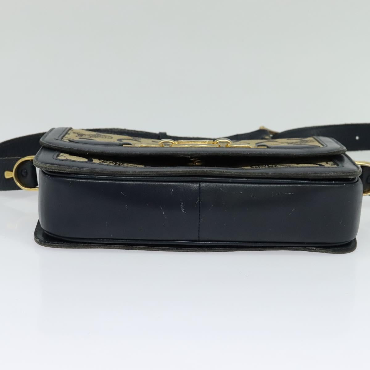 CELINE C Sulky Shoulder Bag Canvas Navy Auth EC321