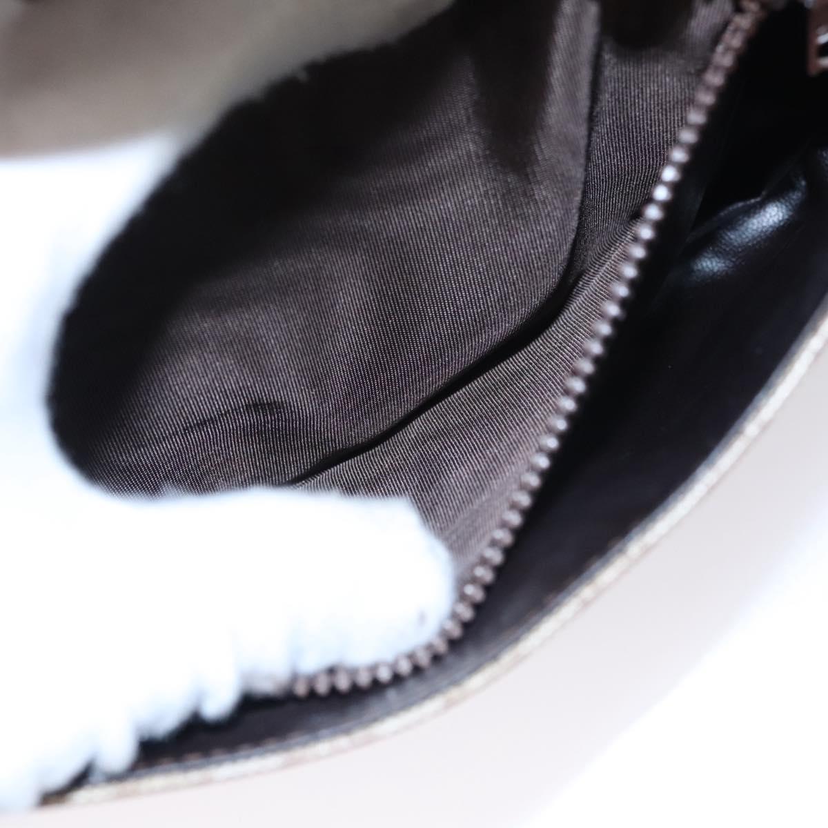 CELINE Macadam Canvas Shoulder Bag Beige Gold Auth EC329