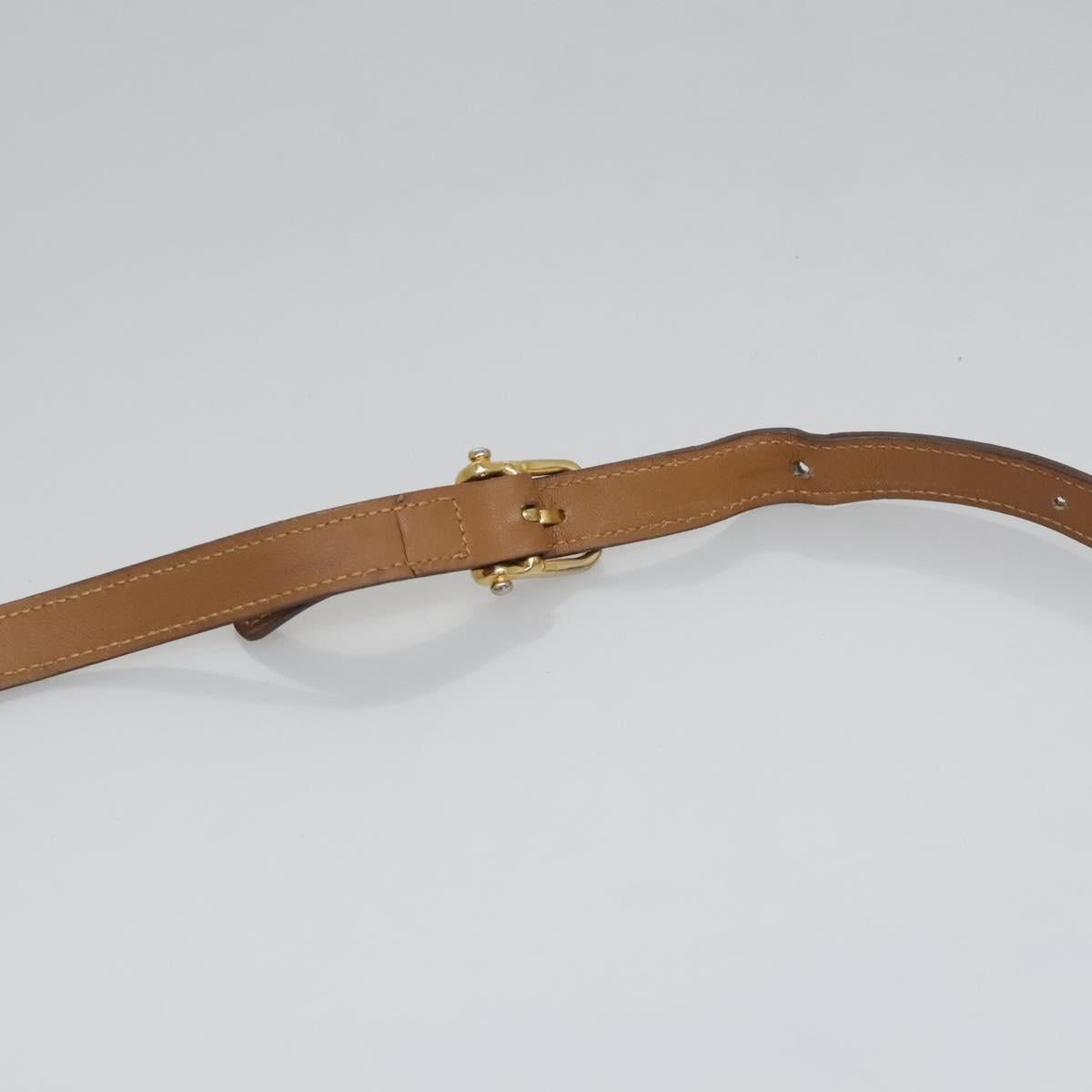 CELINE Macadam Canvas Shoulder Bag Beige Gold Auth EC329