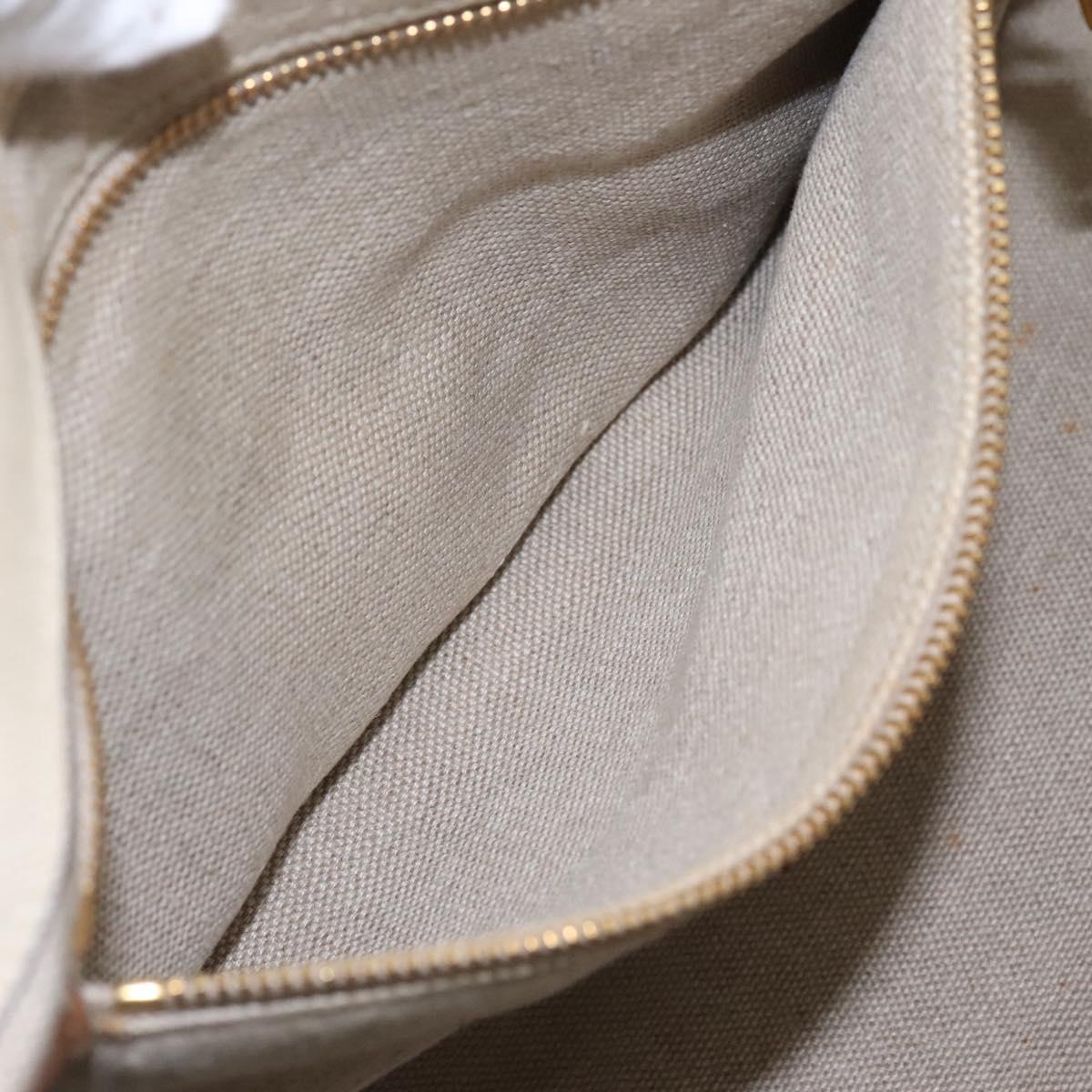 PRADA Canapa GM Hand Bag Canvas Blue Gold Auth EC334
