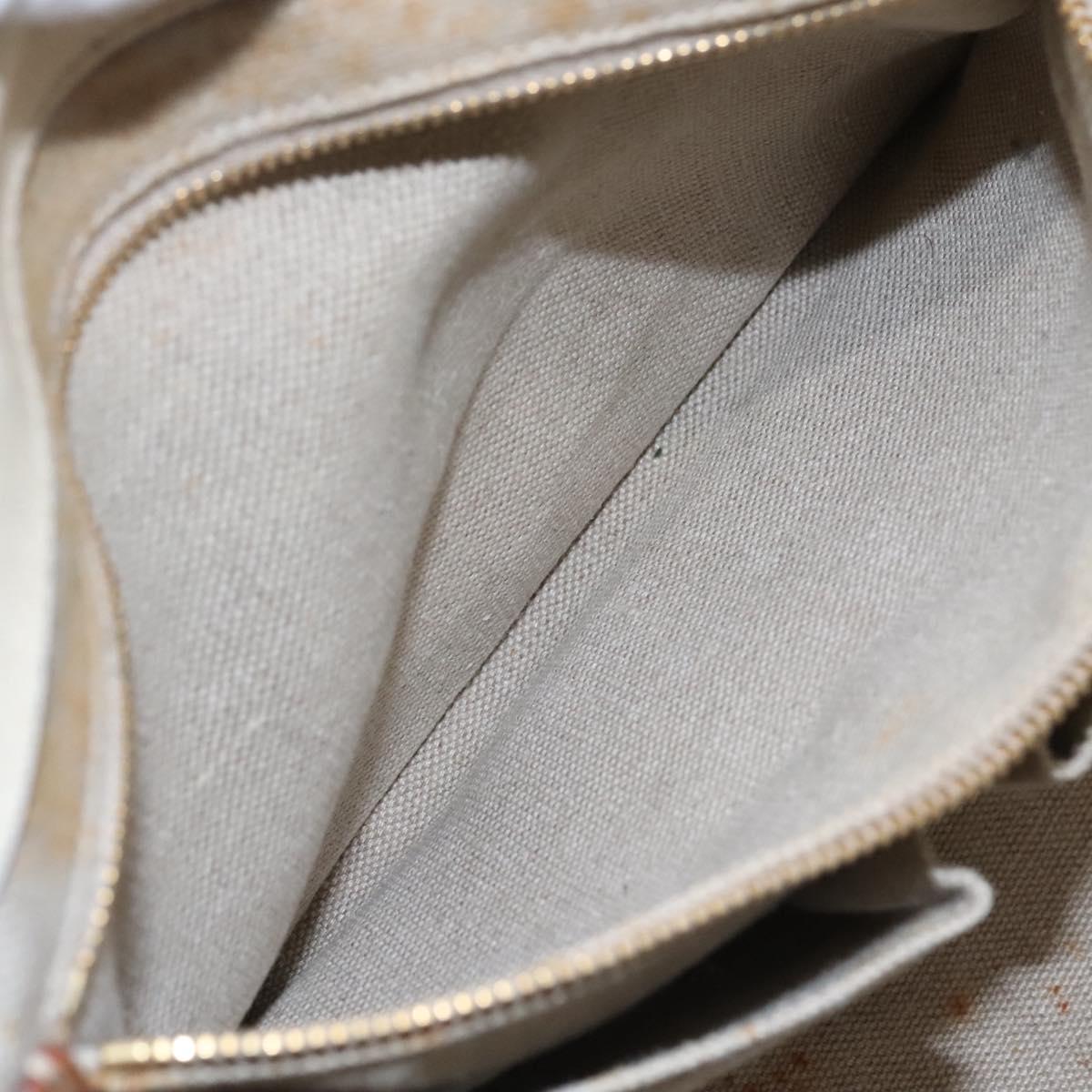 PRADA Canapa GM Hand Bag Canvas Blue Gold Auth EC334