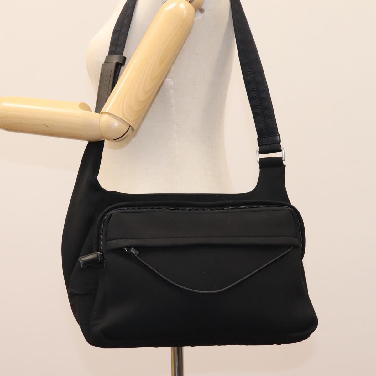 PRADA Shoulder Bag Nylon Black Auth EC354