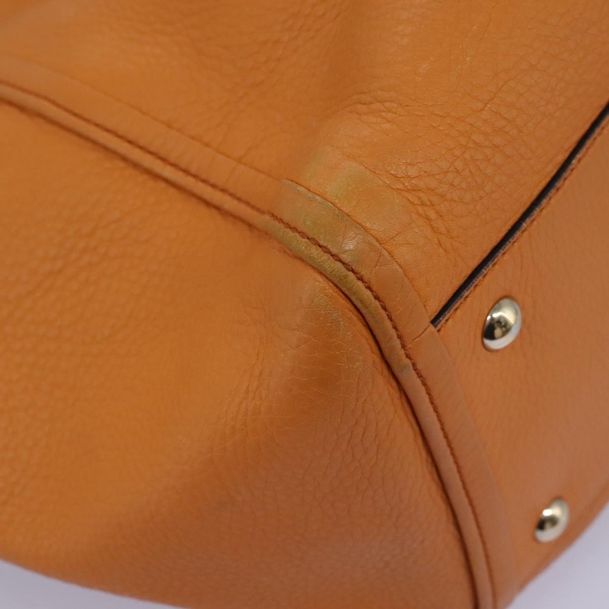 GUCCI Soho Hand Bag Leather Orange Gold 282309 Auth EC355
