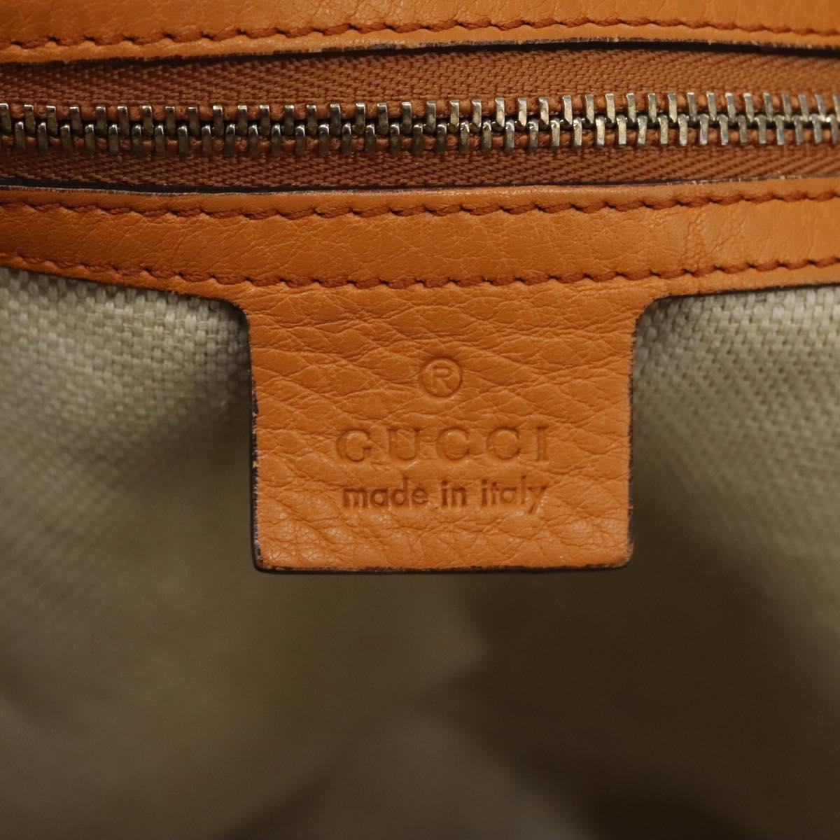 GUCCI Soho Hand Bag Leather Orange Gold 282309 Auth EC355