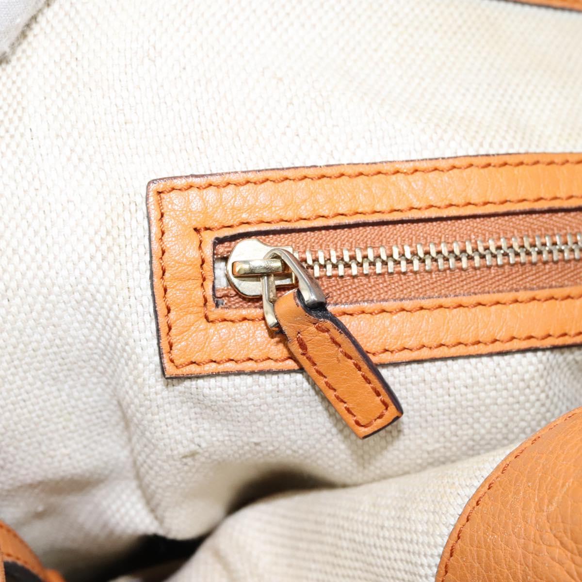 GUCCI Soho Hand Bag Leather Orange Gold 282309 Auth EC355