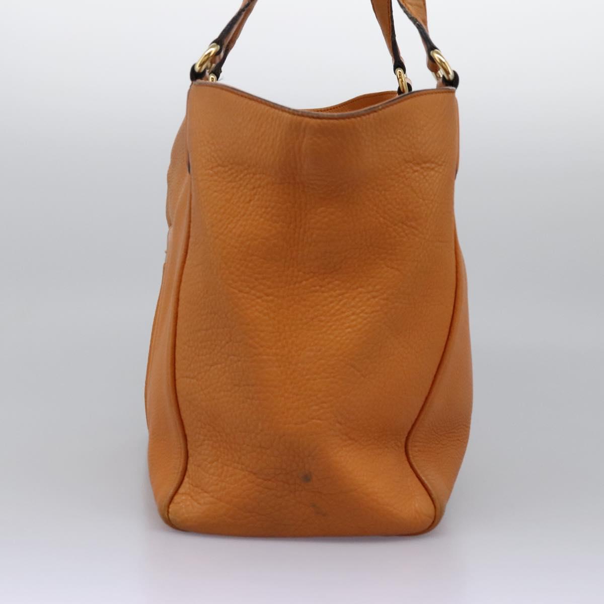 GUCCI Soho Hand Bag Leather Orange Gold 282309 Auth EC355