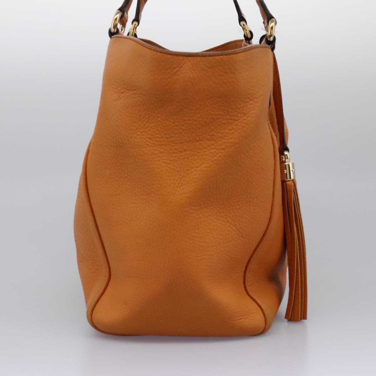 GUCCI Soho Hand Bag Leather Orange Gold 282309 Auth EC355