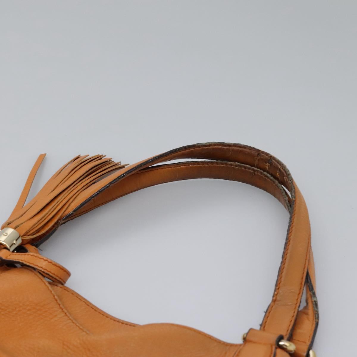 GUCCI Soho Hand Bag Leather Orange Gold 282309 Auth EC355