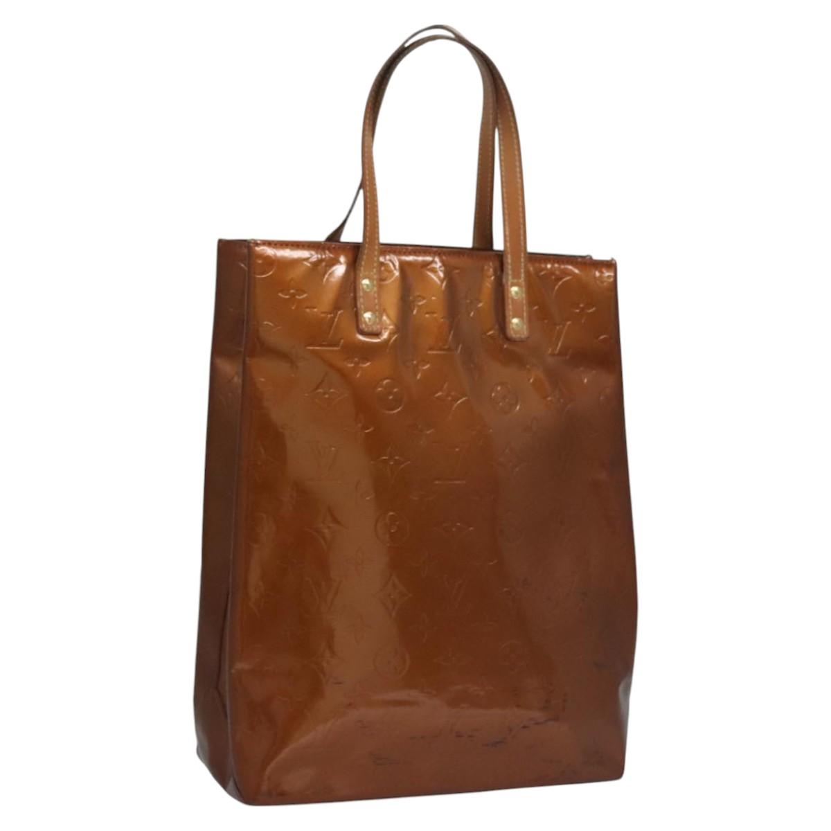 LOUIS VUITTON Monogram Vernis Reade MM Hand Bag Bronze M91143 LV Auth EC356