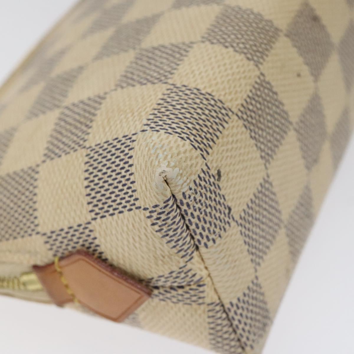 LOUIS VUITTON Damier Azur Pochette Cosmetic PM Pouch N60024 LV Auth EC362