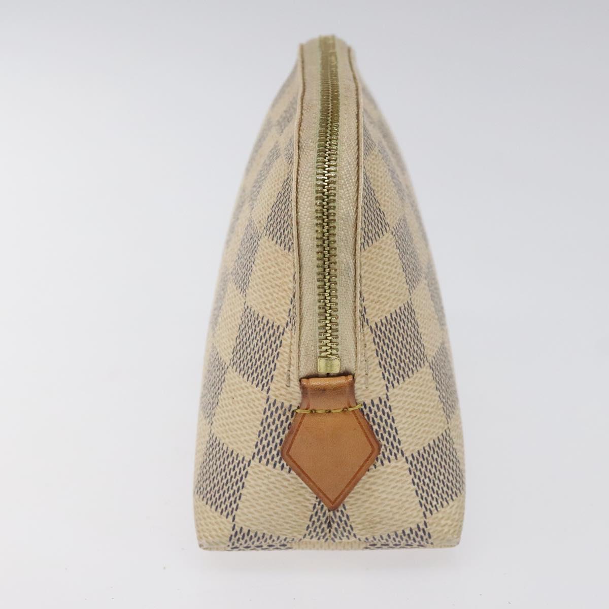 LOUIS VUITTON Damier Azur Pochette Cosmetic PM Pouch N60024 LV Auth EC362