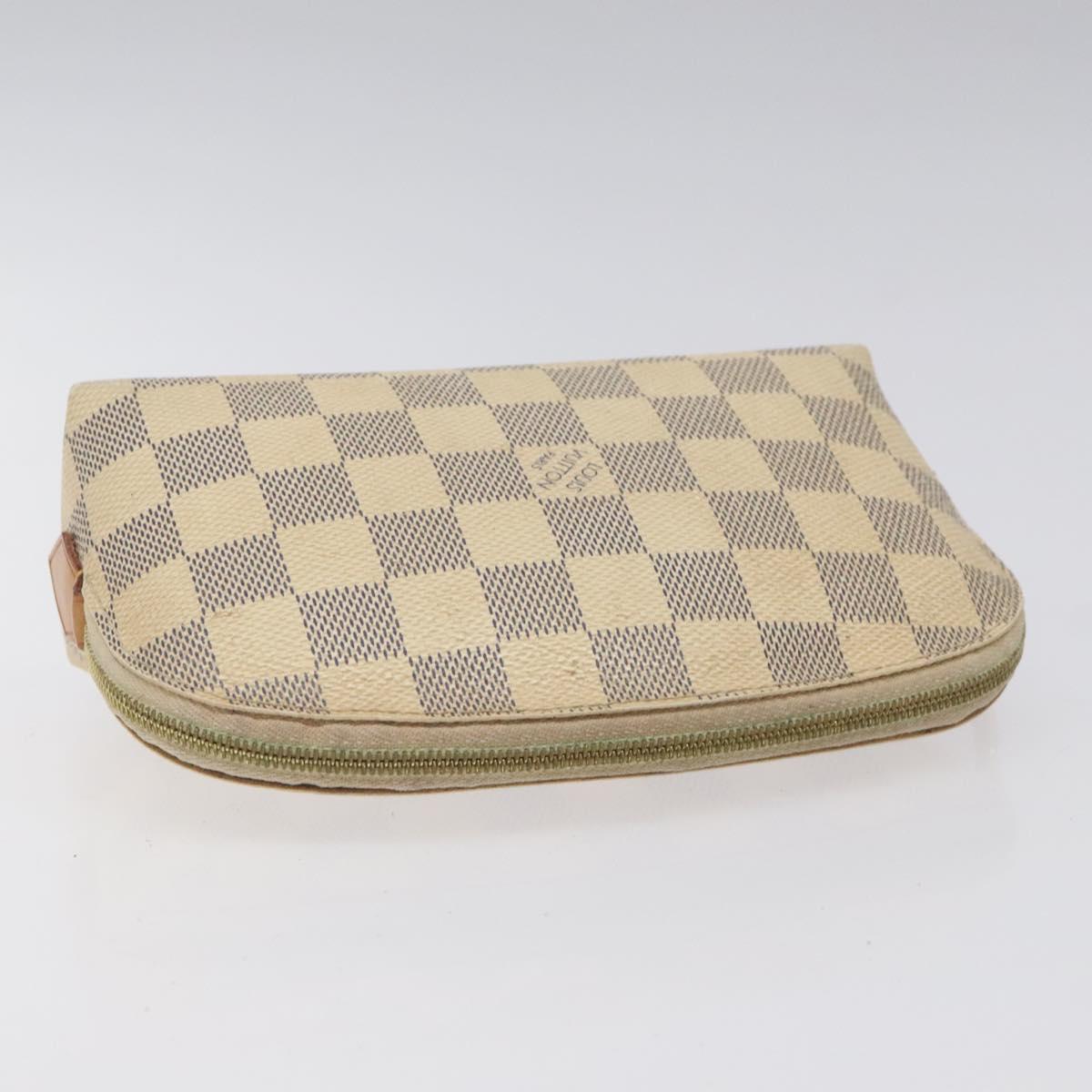 LOUIS VUITTON Damier Azur Pochette Cosmetic PM Pouch N60024 LV Auth EC362