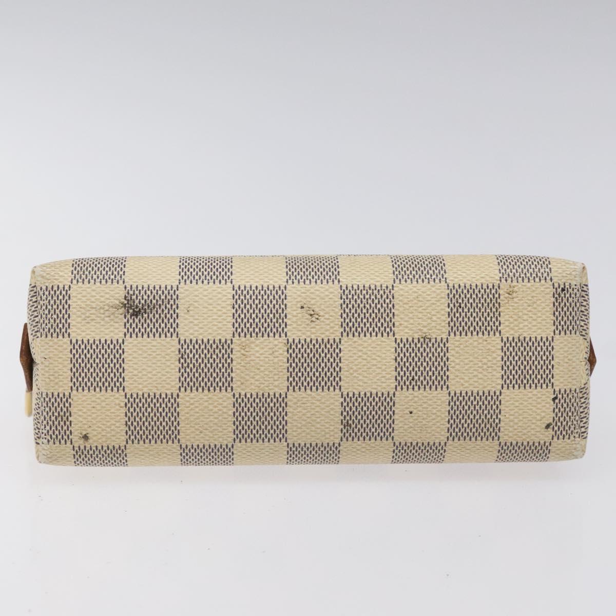 LOUIS VUITTON Damier Azur Pochette Cosmetic PM Pouch N60024 LV Auth EC362