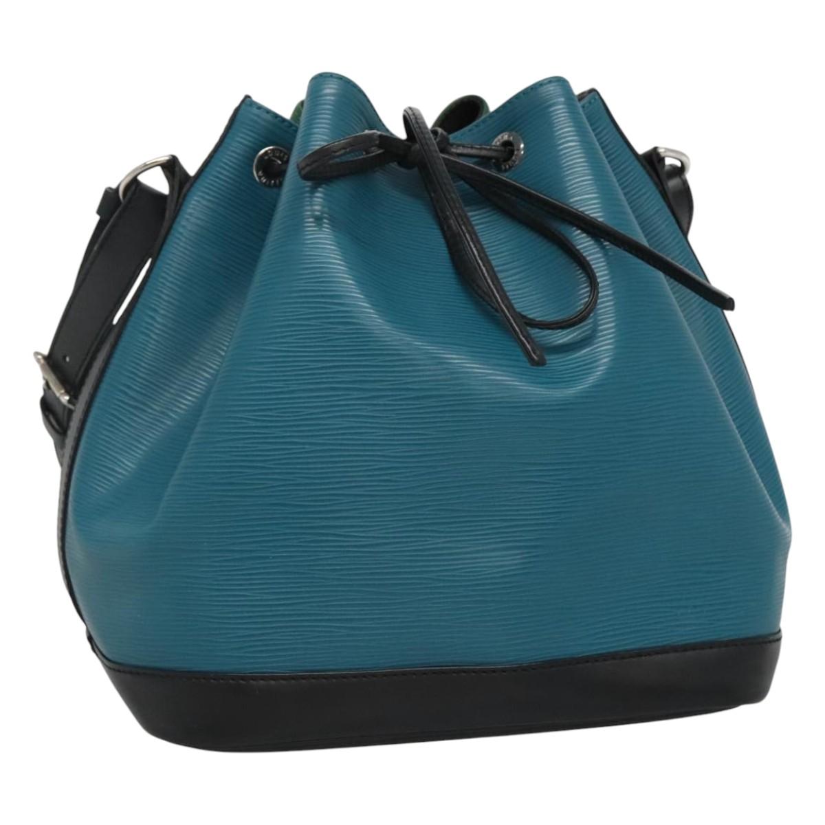 LOUIS VUITTON Epi Petit Noe Bag Tricolor Green Black blue M40880 LV Auth EC365