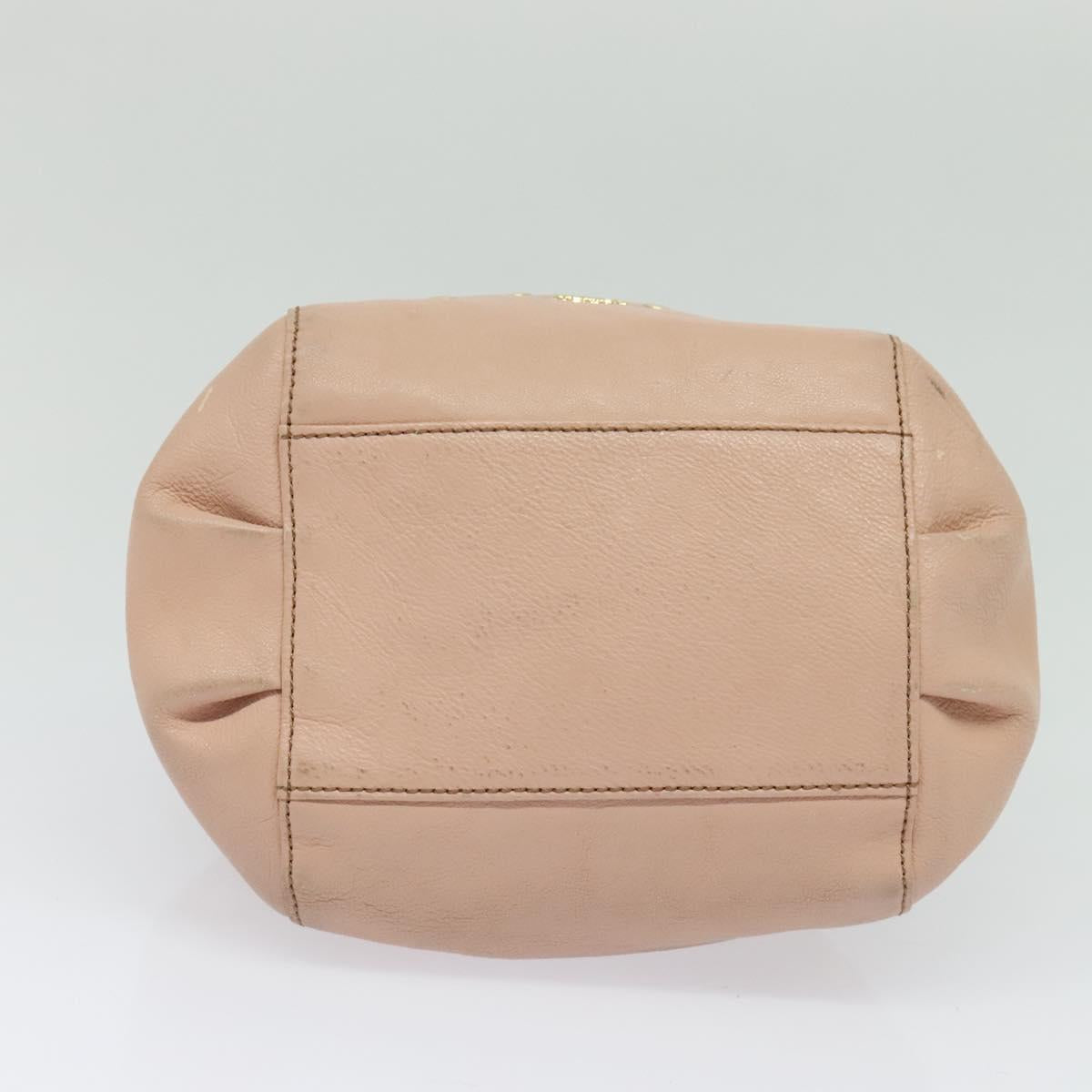 BURBERRY Blue Label Shoulder Bag Leather Gold Pink Auth EC376