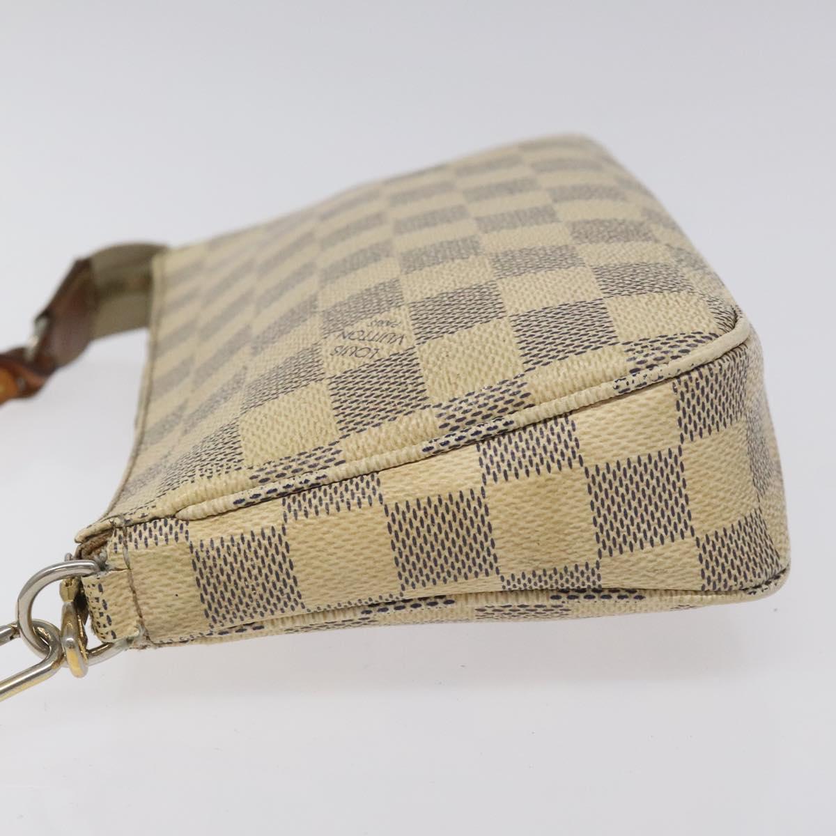 LOUIS VUITTON Damier Azur Pochette Accessoires Pouch N51986 LV Auth EC377