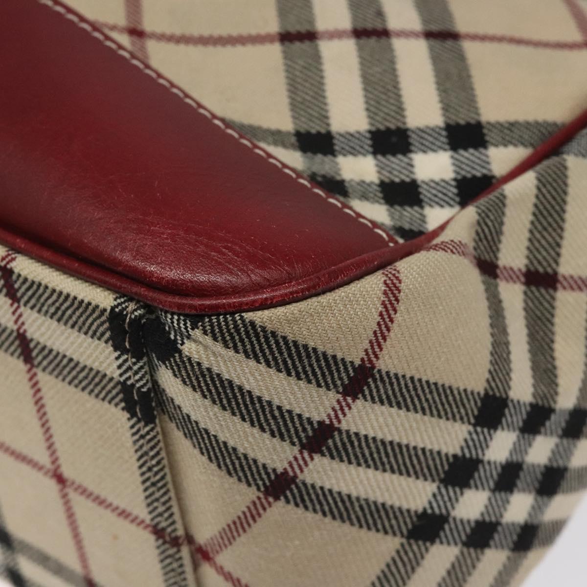 BURBERRY Nova Check Blue Label Shoulder Bag Canvas Beige Auth EC388