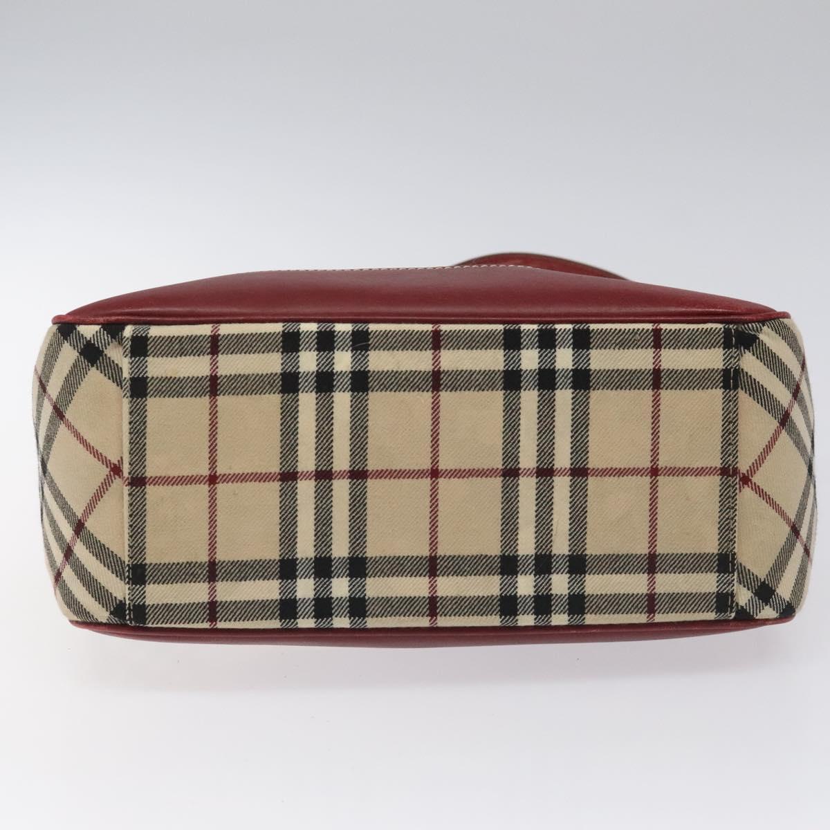 BURBERRY Nova Check Blue Label Shoulder Bag Canvas Beige Auth EC388