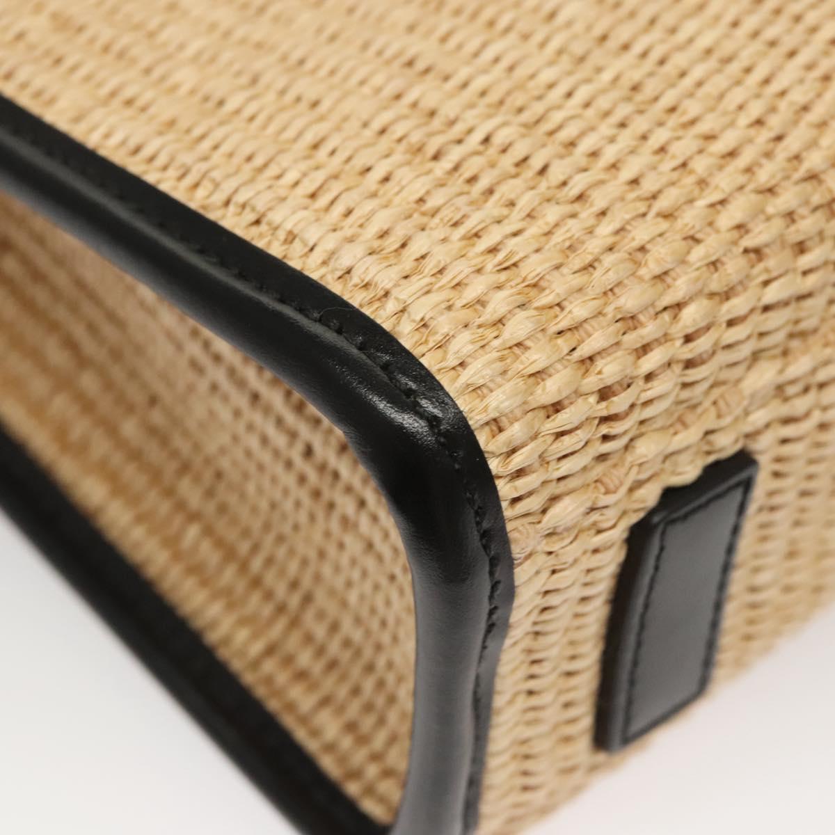 VERSACE Hand Bag Raffia 2way Beige Auth EC391A