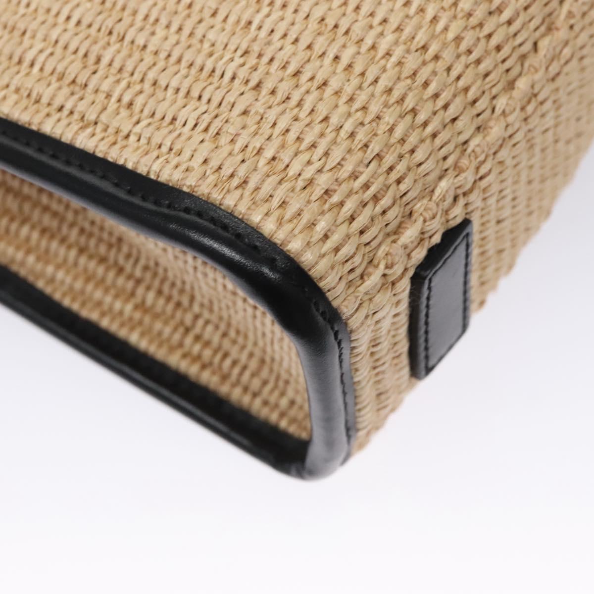 VERSACE Hand Bag Raffia 2way Beige Auth EC392AV