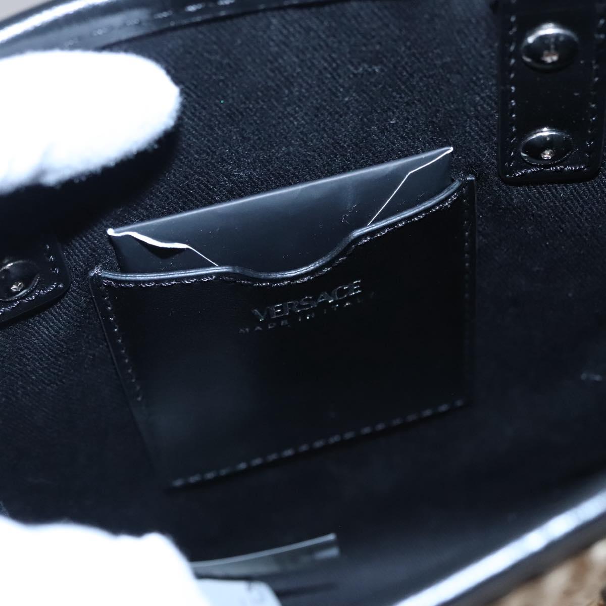 VERSACE Hand Bag Raffia 2way Beige Auth EC393A