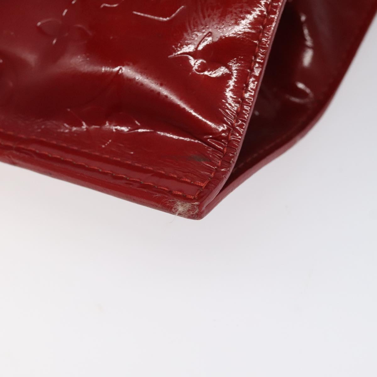 LOUIS VUITTON Monogram Vernis Stanton Tote Bag Red M91078 LV Auth EC405