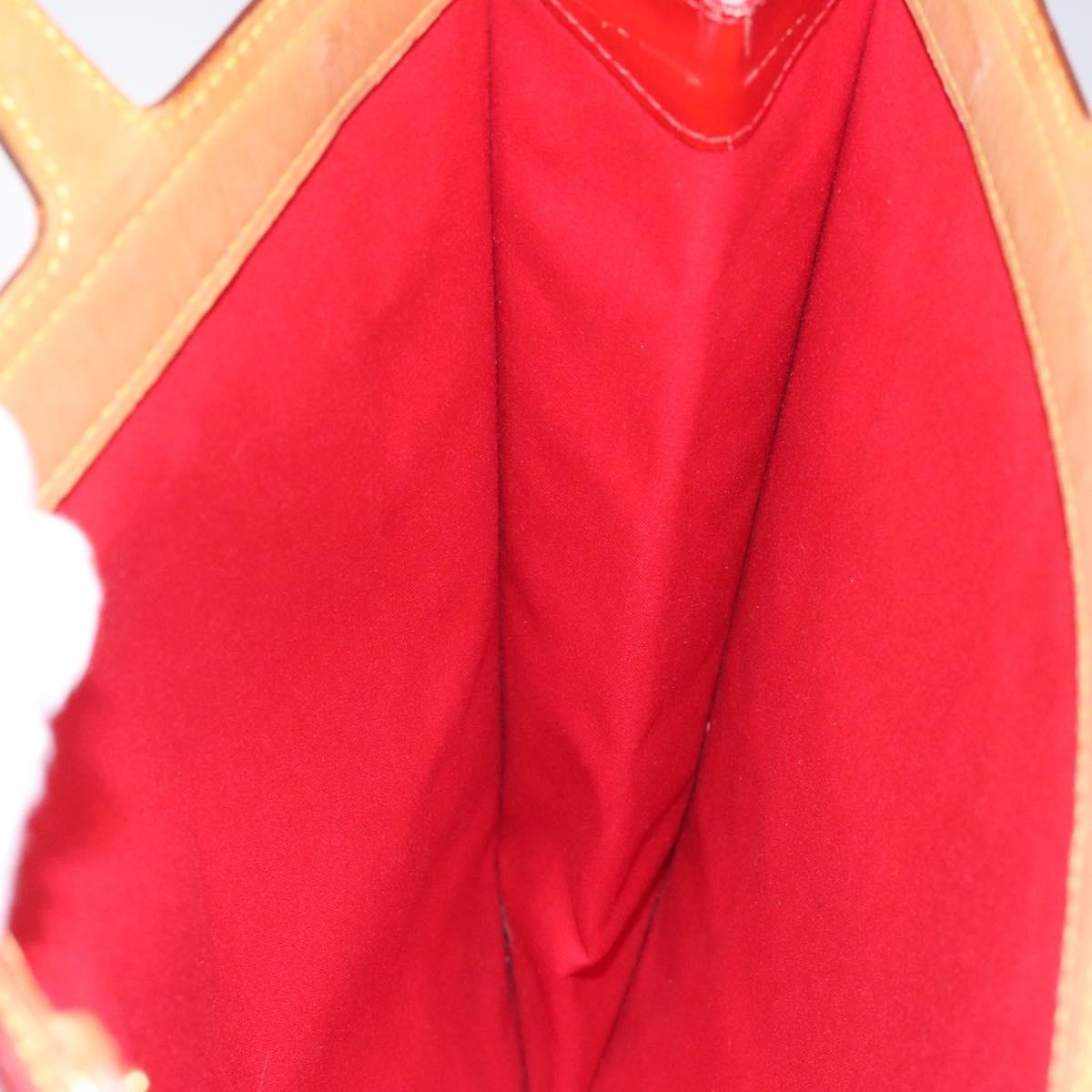 LOUIS VUITTON Monogram Vernis Stanton Tote Bag Red M91078 LV Auth EC405