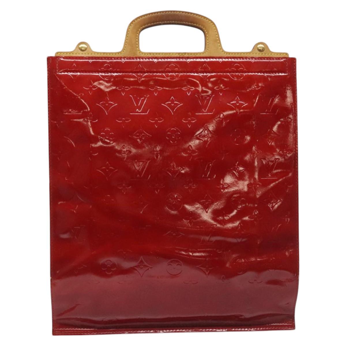 LOUIS VUITTON Monogram Vernis Stanton Tote Bag Red M91078 LV Auth EC405