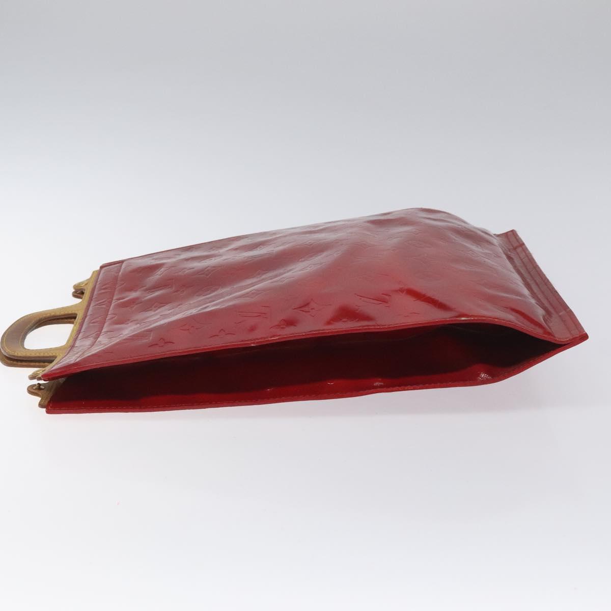 LOUIS VUITTON Monogram Vernis Stanton Tote Bag Red M91078 LV Auth EC405