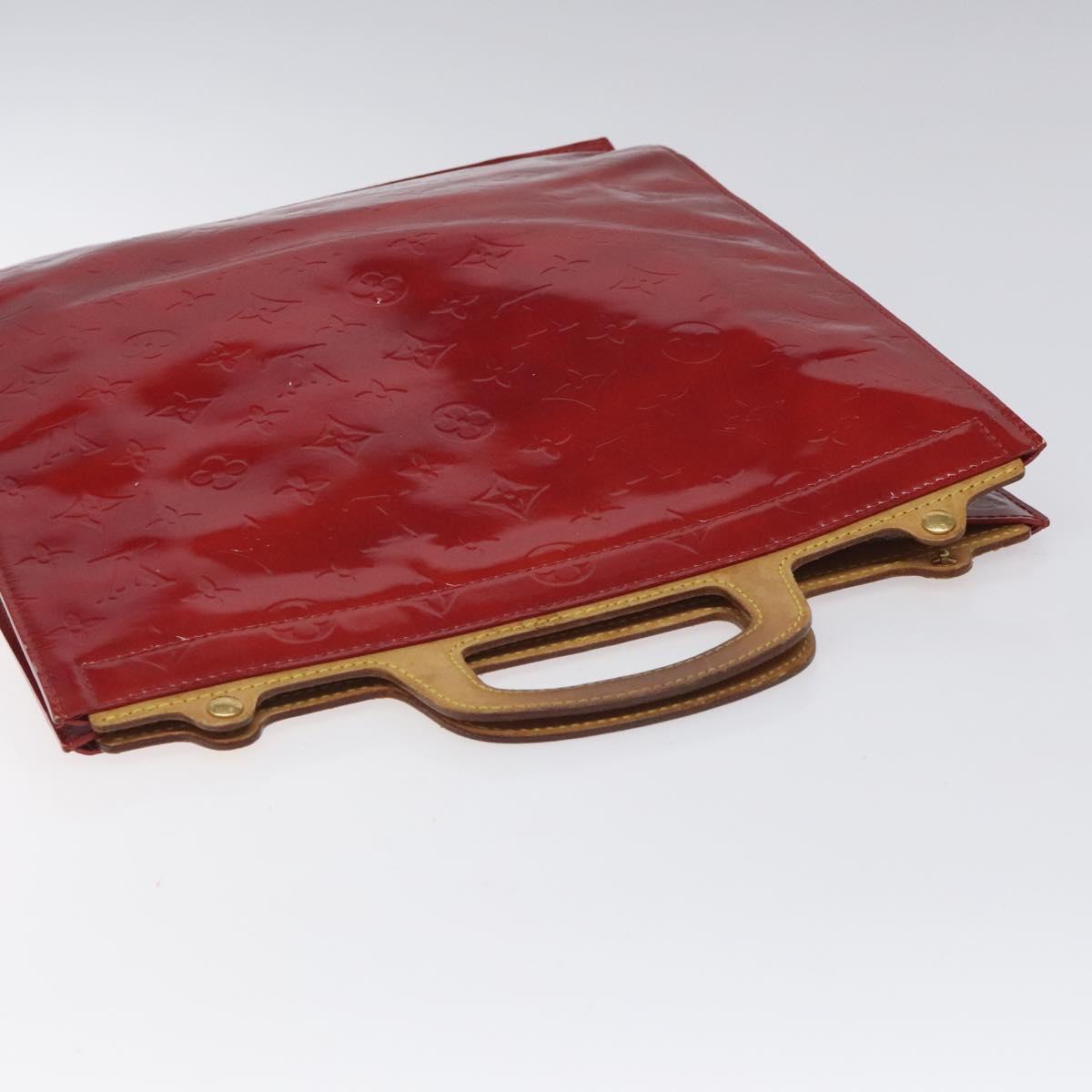 LOUIS VUITTON Monogram Vernis Stanton Tote Bag Red M91078 LV Auth EC405