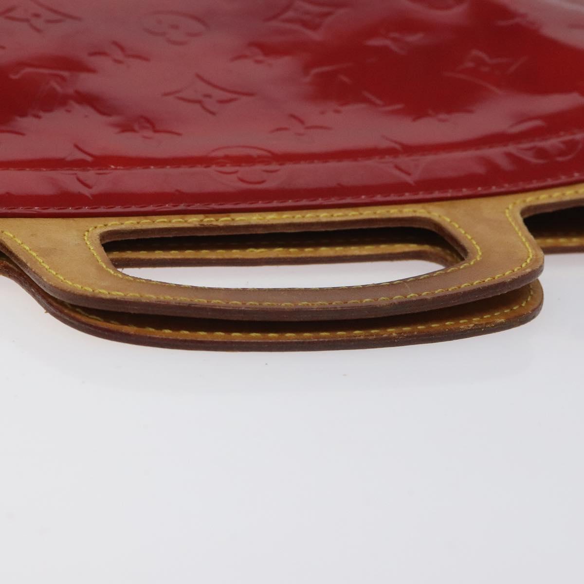 LOUIS VUITTON Monogram Vernis Stanton Tote Bag Red M91078 LV Auth EC405