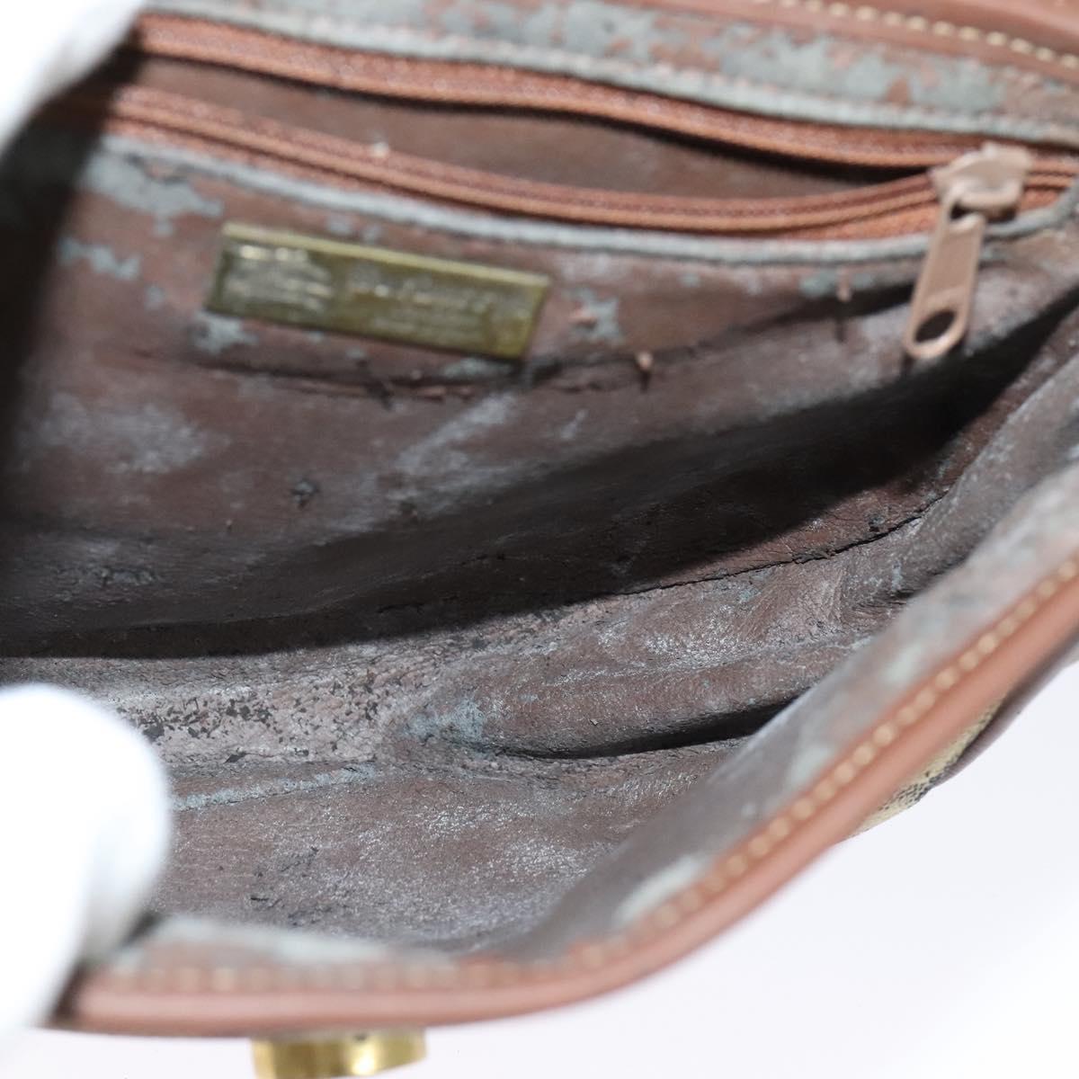 Burberrys Nova Check Shoulder Bag PVC Leather Beige Auth EC421