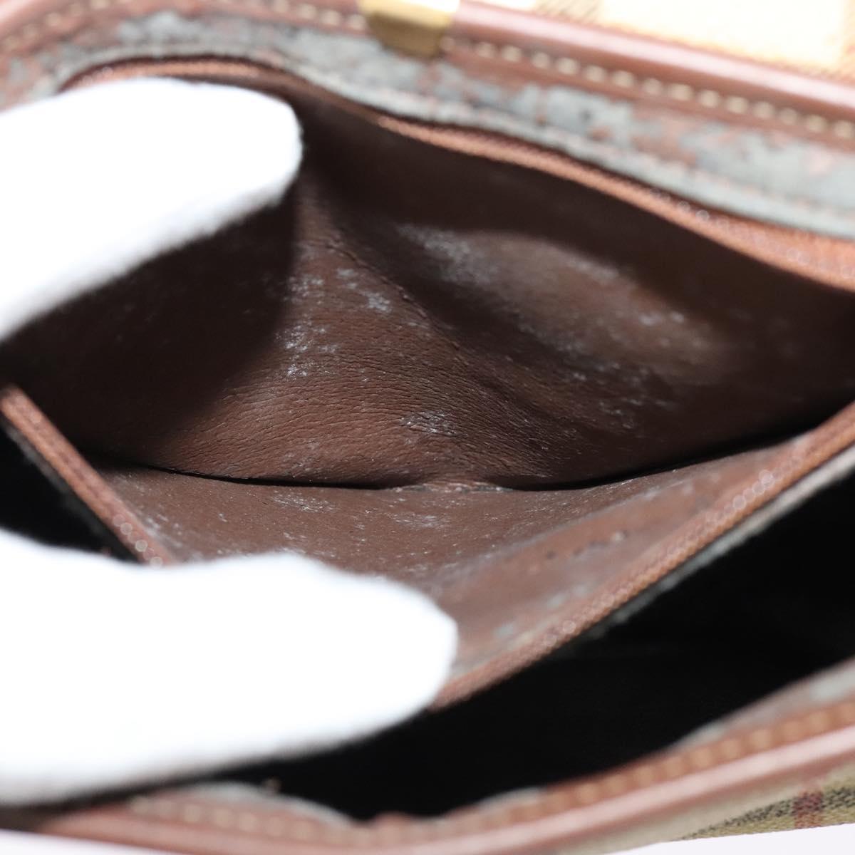 Burberrys Nova Check Shoulder Bag PVC Leather Beige Auth EC421