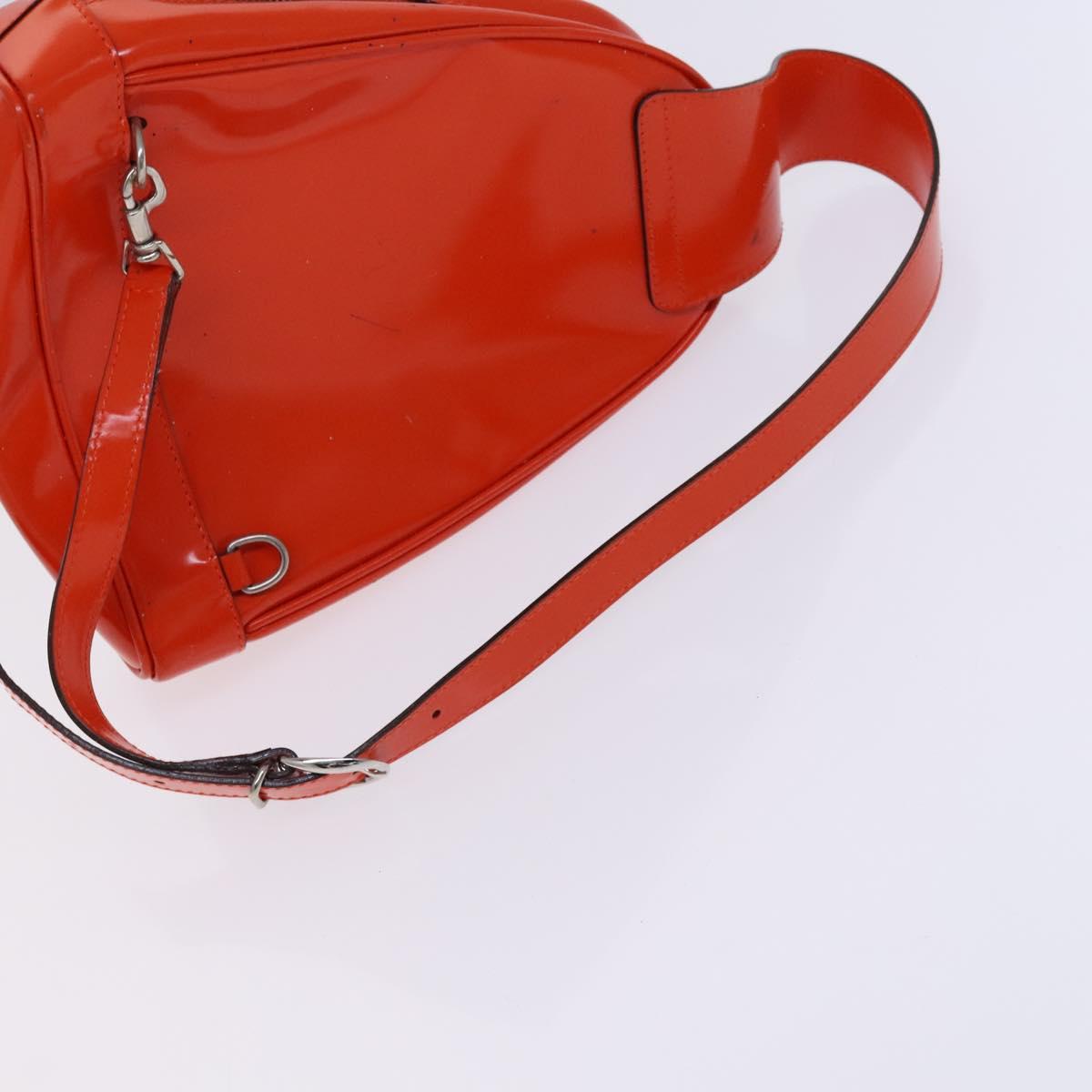 GUCCI Shoulder Bag Suede Patent 2Set Brown Orange Auth EC423