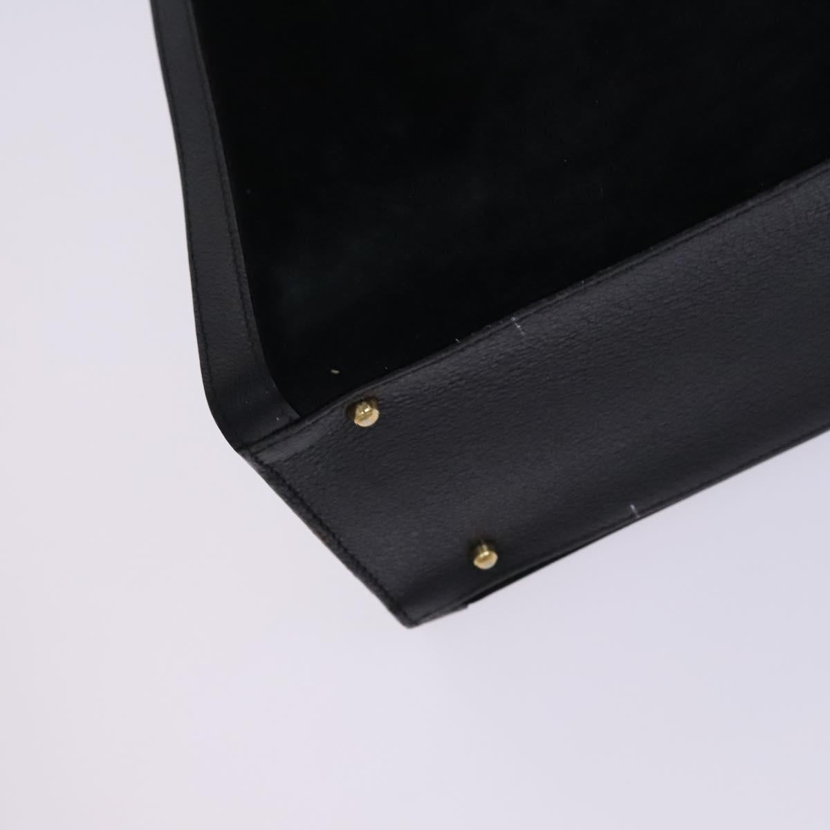 GUCCI Bamboo Hand Bag Suede Leather Black Gold 002 123 0260 Auth EC454