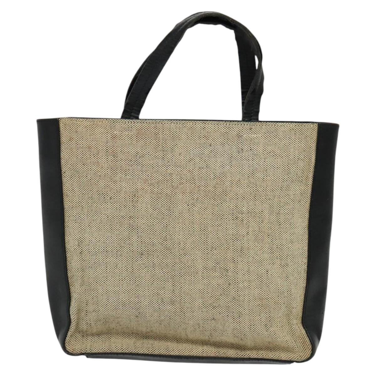 PRADA Hand Bag Canvas 2way Beige Auth EC469